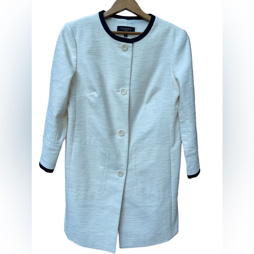 Talbots White and Black Blazer